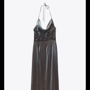 Zara back laced slip dress